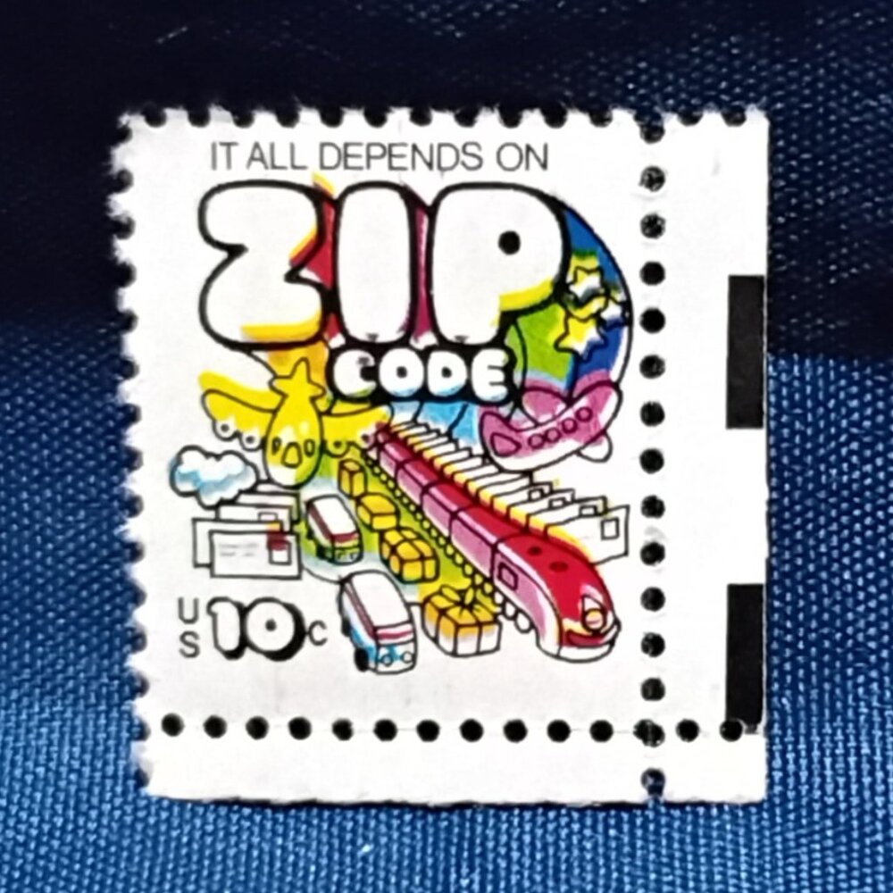 Uncirculated USA 1974 It all Depends on ZIP CODE 10 Cent Stamp!!